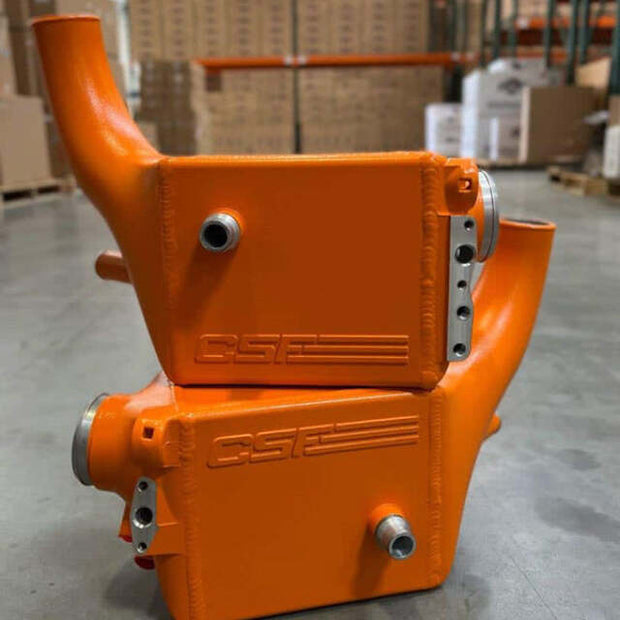 CSF 16-21 BMW M5 (F90) / 17-21 BMW M8 (F91/F92/F93) Twin Charge-Air-Cooler Set - Fire Orange Matte