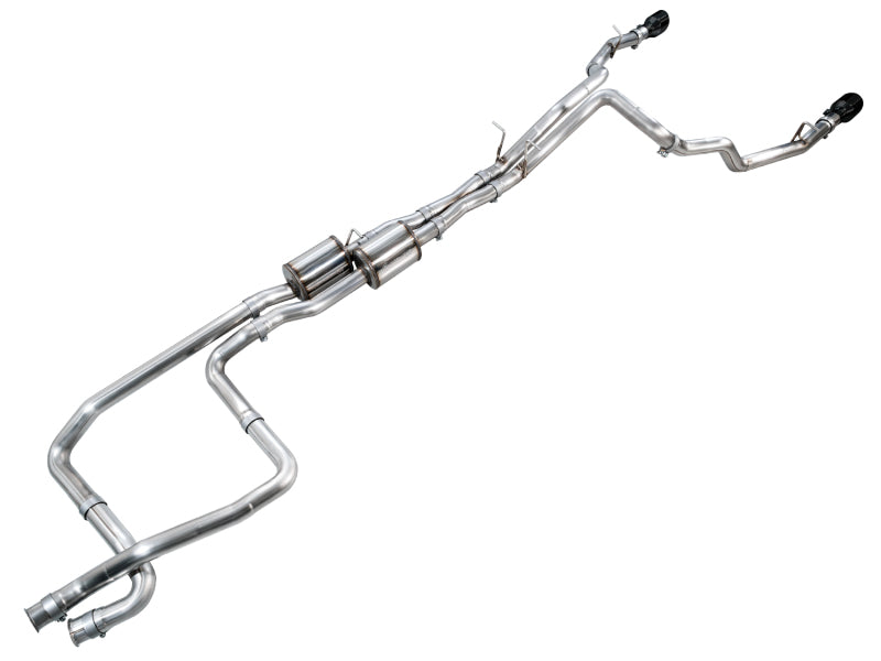 AWE Tuning 2025+ RAM 1500 RHO 3.0 I6 TT 0FG Dual Rear Exit Cat-Back Exhaust - Diamond Black Tips
