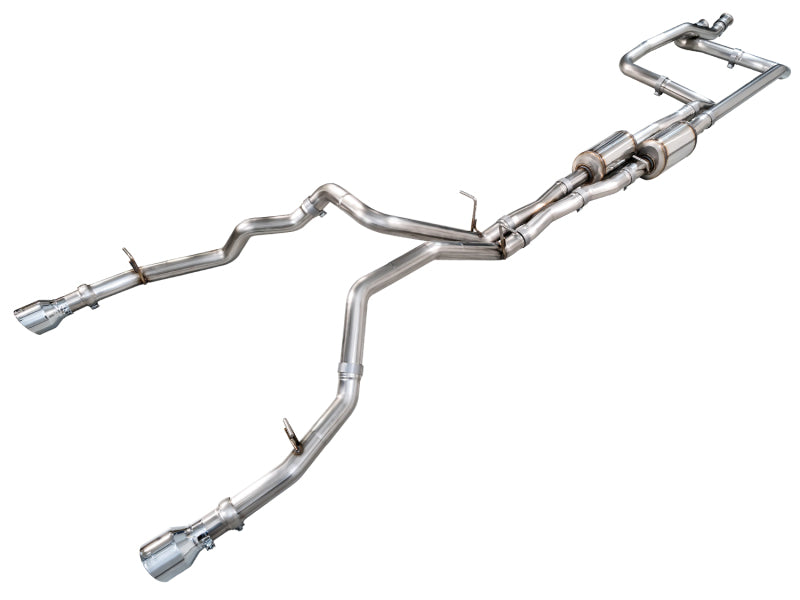 AWE Tuning 2025+ RAM 1500 RHO 3.0 I6 TT 0FG Dual Rear Exit Cat-Back Exhaust - Chrome Silver Tips