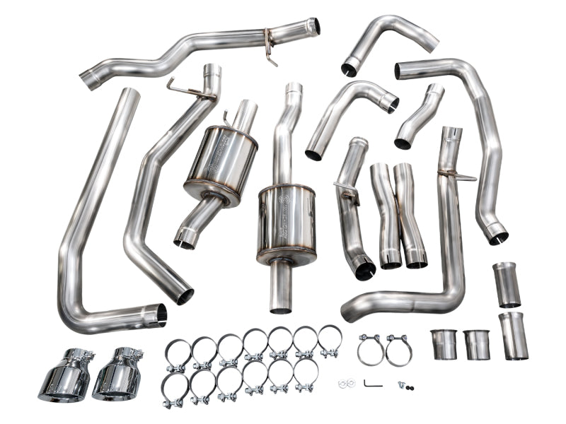 AWE Tuning 2025+ RAM 1500 RHO 3.0 I6 TT 0FG Dual Rear Exit Cat-Back Exhaust - Chrome Silver Tips