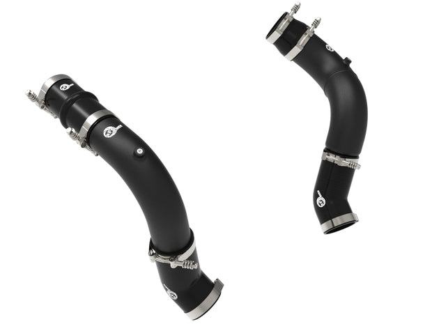 aFe BladeRunner 3in & 3-1/2in AL Hot and Cold Charge Pipe Kit Black RAM Diesel Trucks 25-26 L6-6.7L