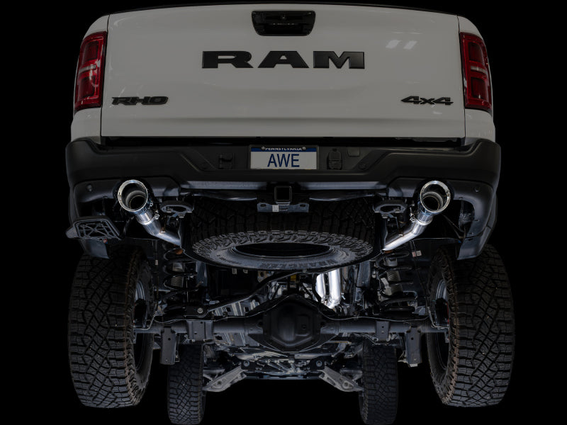 AWE Tuning 2025+ RAM 1500 RHO 3.0 I6 TT 0FG Dual Rear Exit Cat-Back Exhaust - Chrome Silver Tips