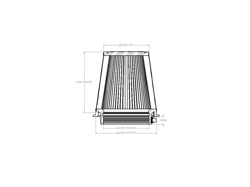 aFe Momentum Intake Replacement Air Filter w/ D2 Dura-Dry Media 4-1/2in F x6in B x4-1/2in T X 6in H