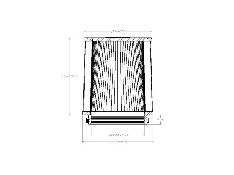 aFe Magnum FORCE Intake Replacement Air Filter w D2 Dura-Dry Media 5-1/2inF x(10x7)inB x7inT x8inH