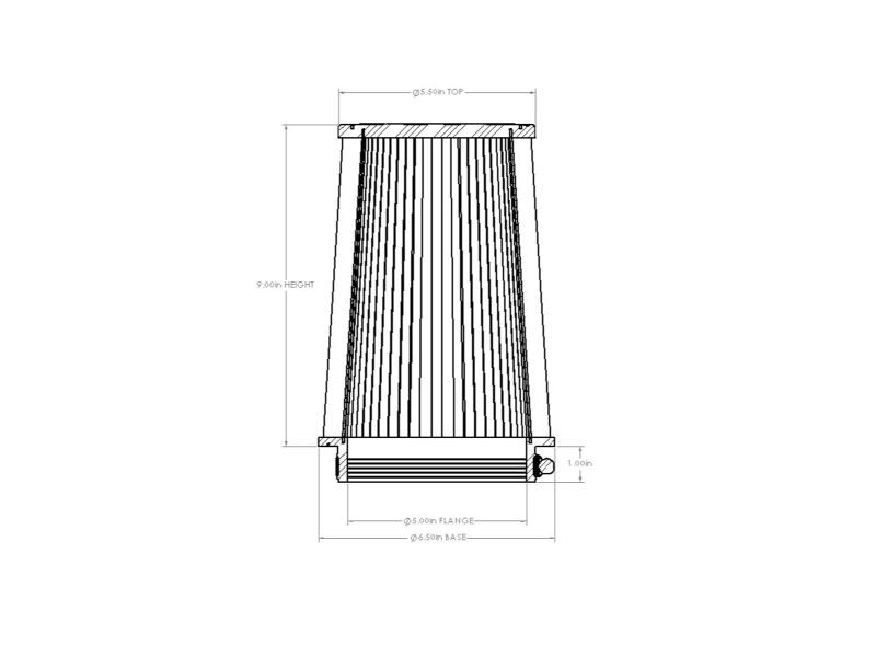 aFe Magnum FORCE Intake Replacement Air Filter w/ D2 Dry Media 5in F x6-1/2in B x5-1/2in T x9in H