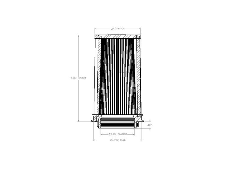 aFe Momentum Intake Replacement Air Filter w/ D2 Dura-Dry Media 3-1/2in F x5in B x4-3/4in T x9inH