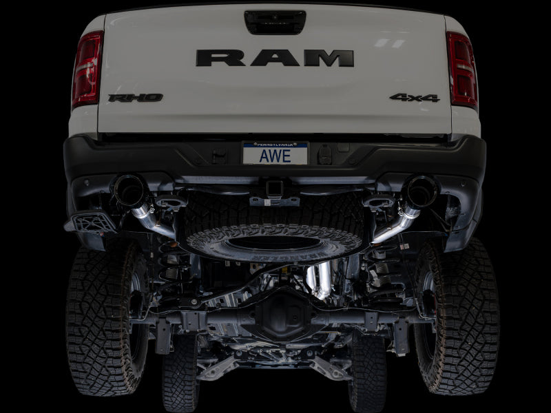 AWE Tuning 2025+ RAM 1500 RHO 3.0 I6 TT 0FG Dual Rear Exit Cat-Back Exhaust - Diamond Black Tips