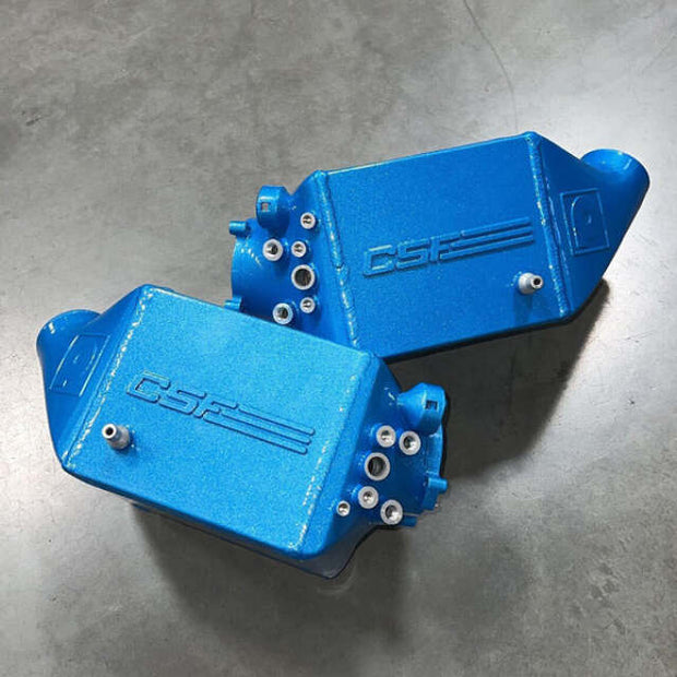 CSF 12-16 BMW M5 (F10) / 12-18 BMW M6 (F06/F12/F13) Twin Charge-Air-Cooler Set - Caliper Blue Candy