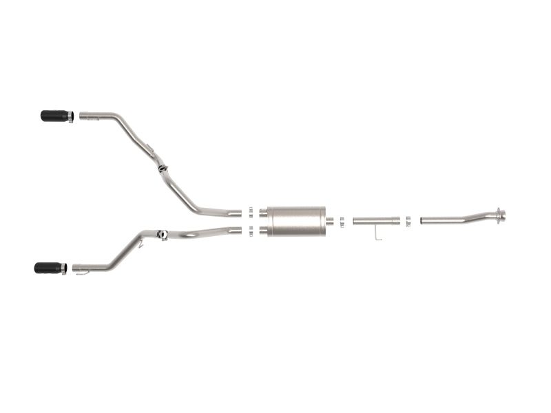 aFe 21-26 Ford F150 Tremor Vulcan Series 3IN 304SS Cat-Back Exhaust Dual Rear Exit w/Black Tip