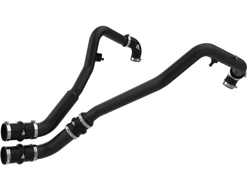 aFe BladeRunner 2in to 2-1/2in Aluminum Hot Charge Pipe Black Ford F-150 24-26 V6-2.7L (tt)